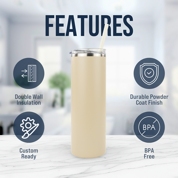 20oz Powder Coated Skinny Tumbler Case (24 Units)