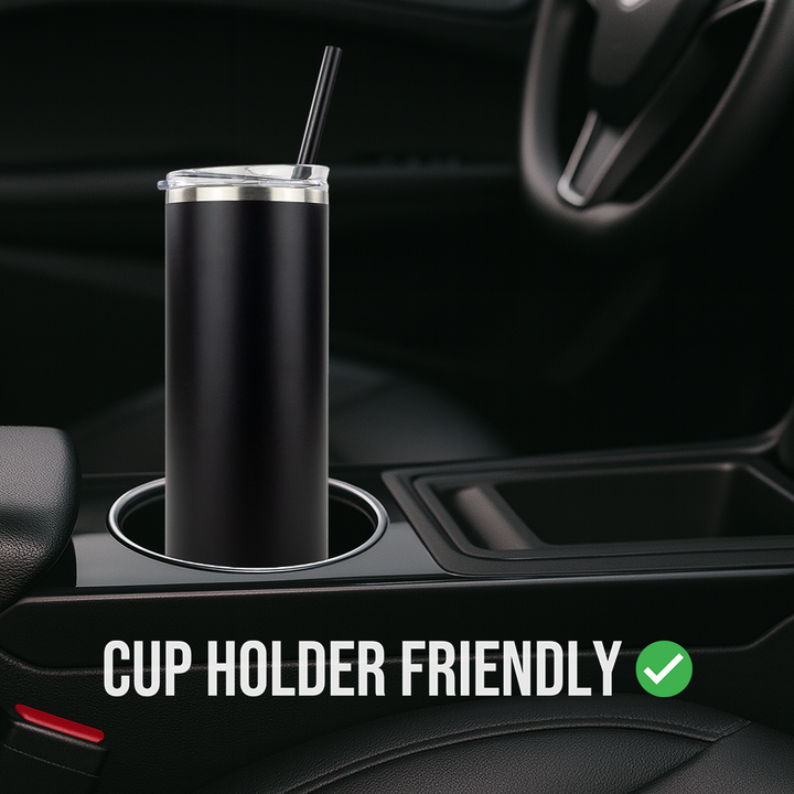 20oz Powder Coated Skinny Tumbler — Black