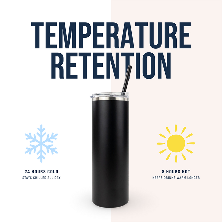 20oz Powder Coated Skinny Tumbler — Black