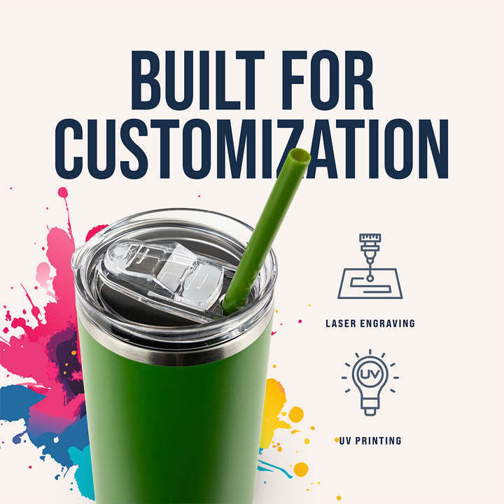 20oz Powder Coated Skinny Tumbler Case (24 Units) — Green