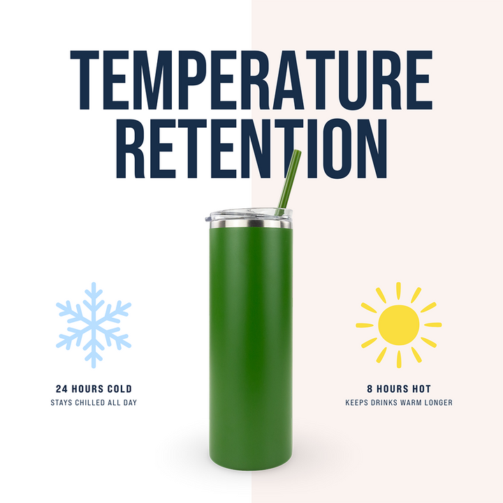 20oz Powder Coated Skinny Tumbler Case (24 Units) — Green