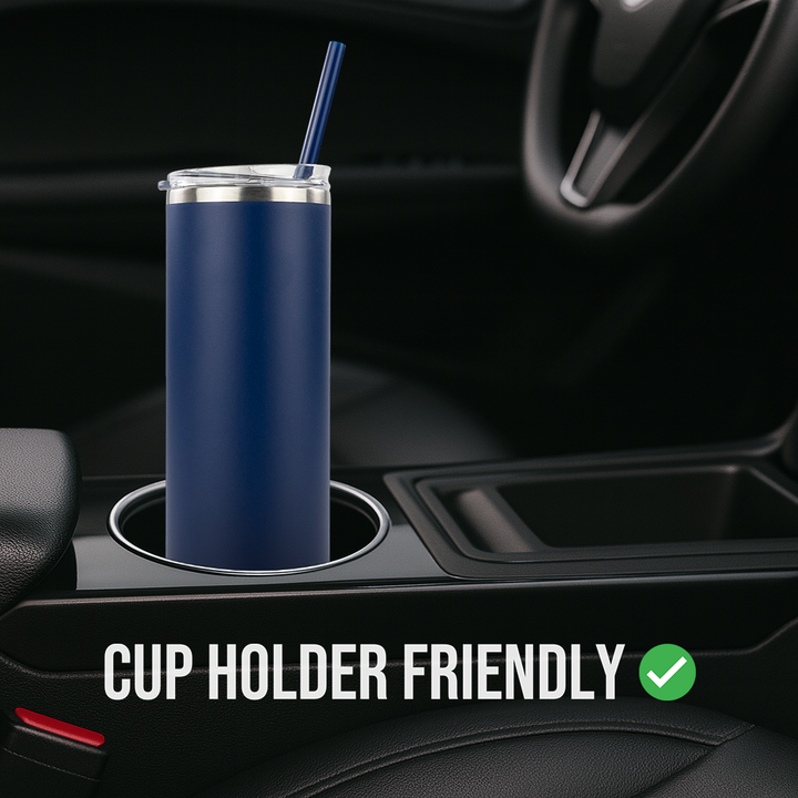 20oz Powder Coated Skinny Tumbler Case (24 Units) — Blue