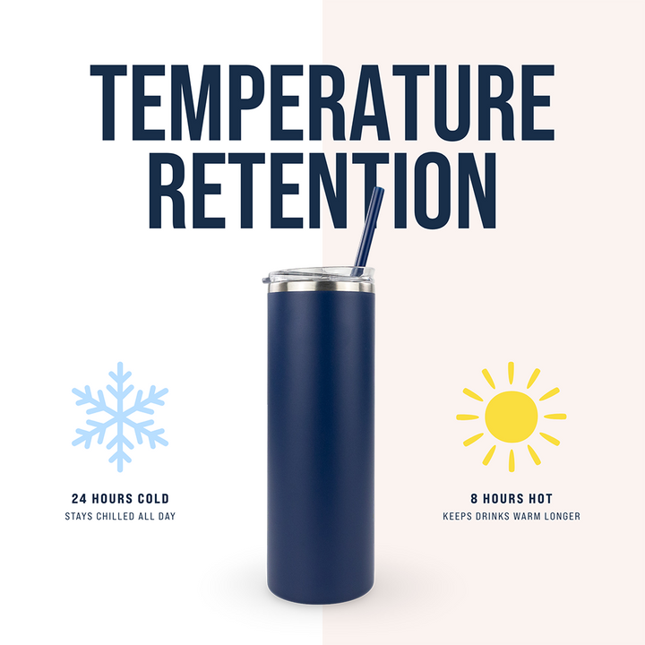20oz Powder Coated Skinny Tumbler Case (24 Units) — Blue