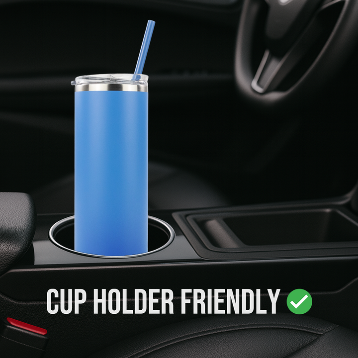 20oz Powder Coated Skinny Tumbler Case (24 Units) — Blue