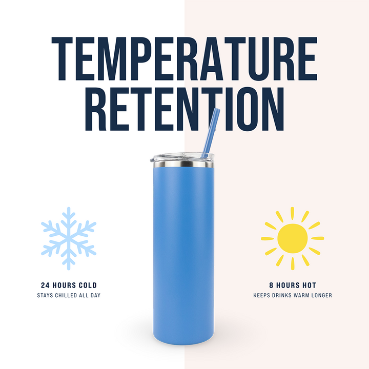 20oz Powder Coated Skinny Tumbler Case (24 Units) — Blue