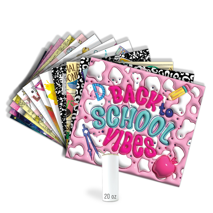 Digital Sublimation Designs - Back to School Teachers — 20oz Skinny — Bundle and Save (All 12 Designs)