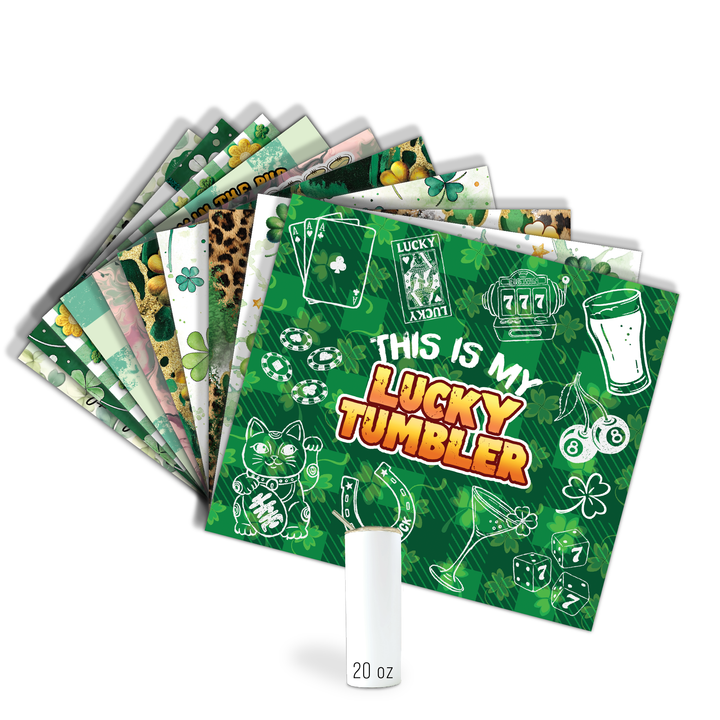 Digital Sublimation Designs - St. Patricks Day Collection Tumbler Wraps — 20oz Skinny — Bundle and Save (All 12 Designs)