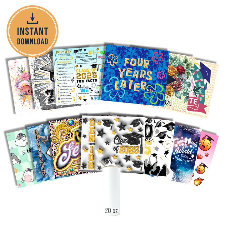 Digital Sublimation Designs - Graduation Tumbler Wraps