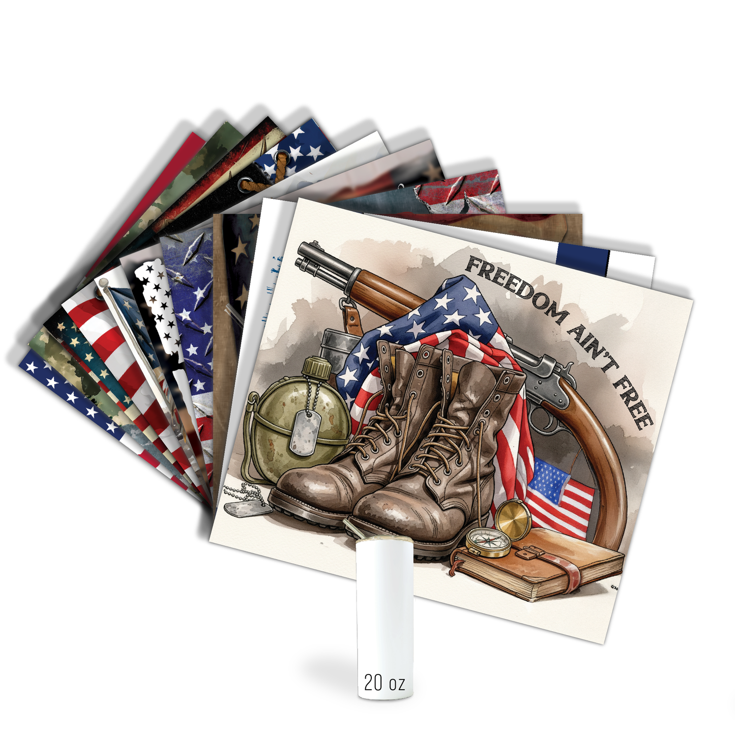 DIGITAL SUBLIMATION DESIGNS - VETERAN'S DAY TUMBLER WRAPS