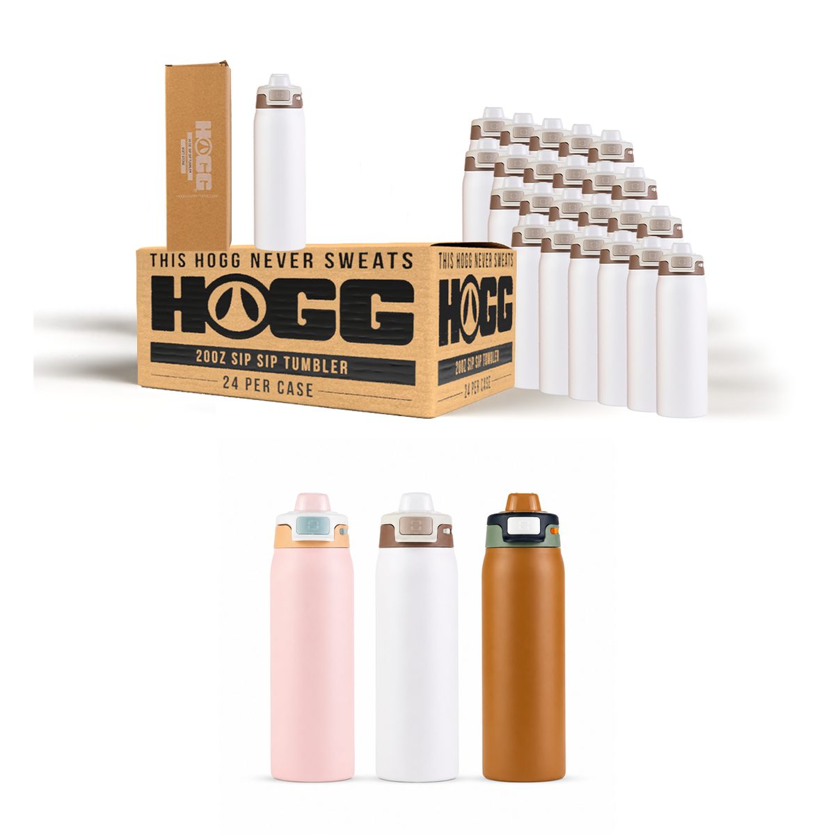 20oz pulverbeschichteter Sip Sip Becher Karton (24 Stück)