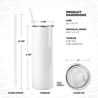 20oz Sublimatable Skinny Tumbler Case (24 Units)