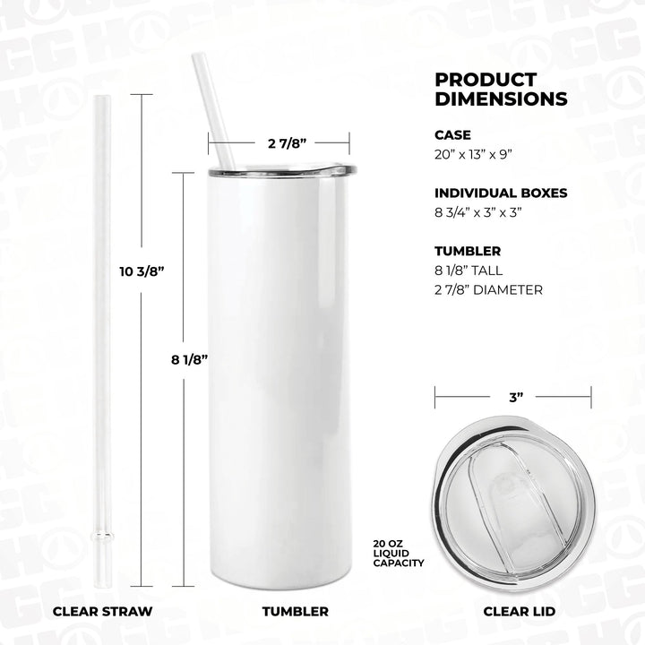 20oz Sublimatable Skinny Tumbler Case (24 Units)
