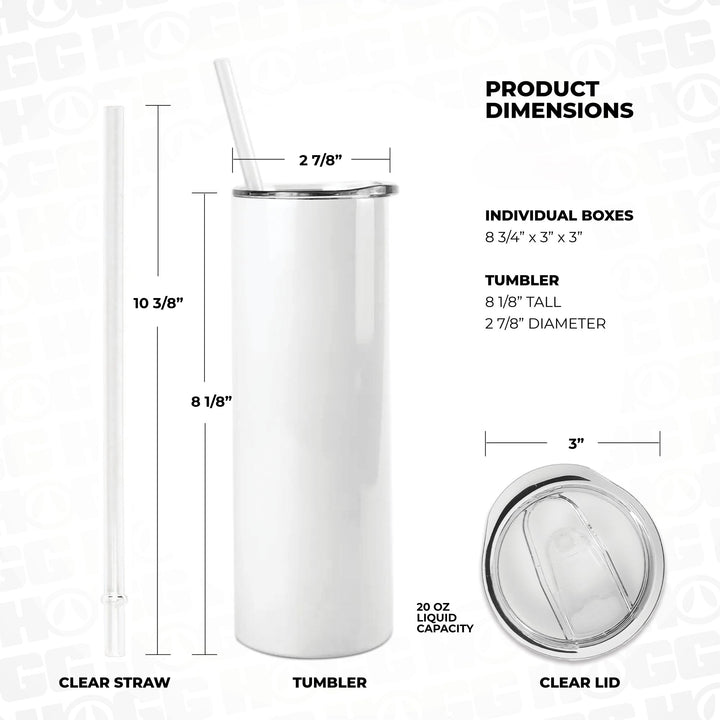 20oz Sublimation Blank Holographic Skinny Tumbler