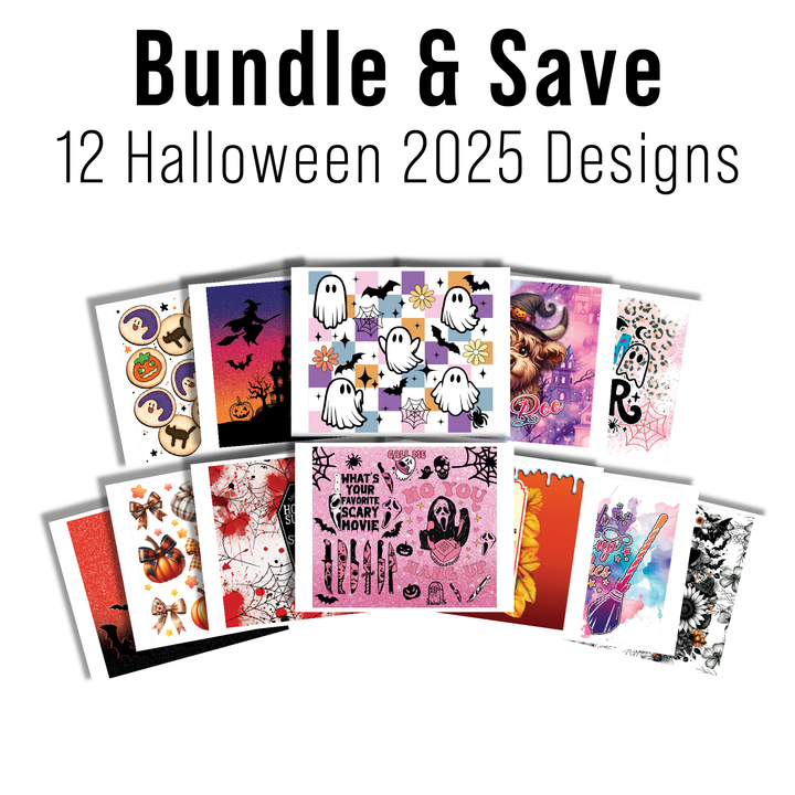 Digital Sublimation Designs - Halloween 2025 Tumblers — 20oz Skinny — Bundle and Save (All 12 Designs)