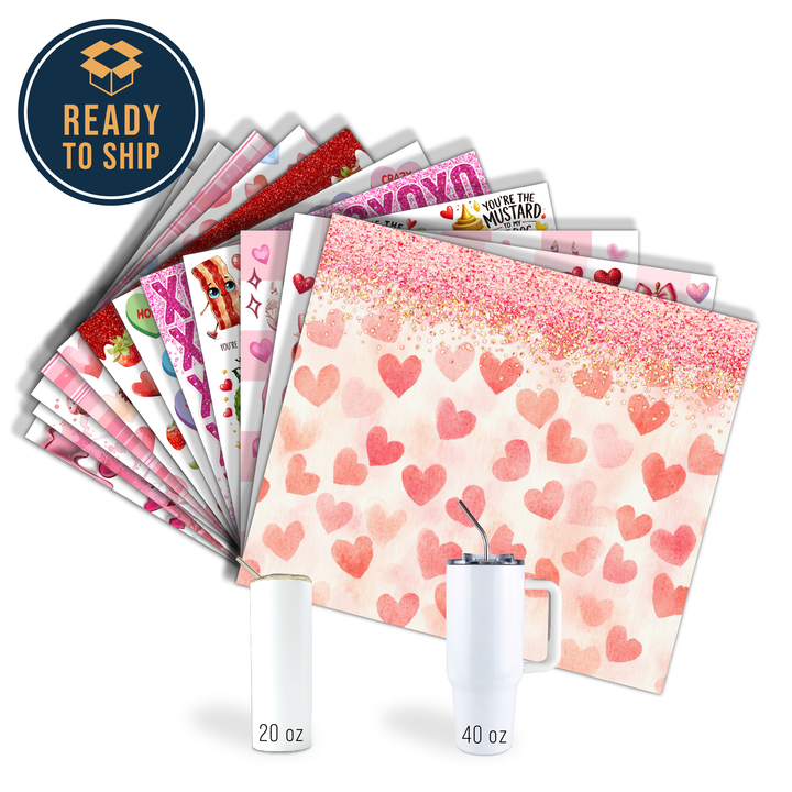 Assorted Ready to Press Sublimation Tumbler Prints (12 Pack) - Xoxo Collection