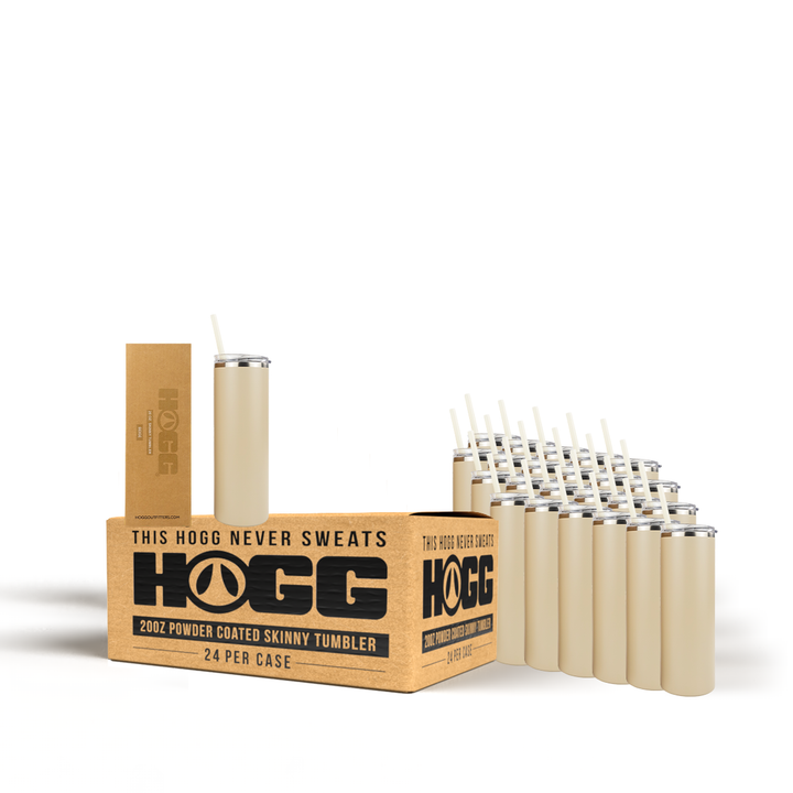 20oz Powder Coated Skinny Tumbler Case (24 Units) — Beige