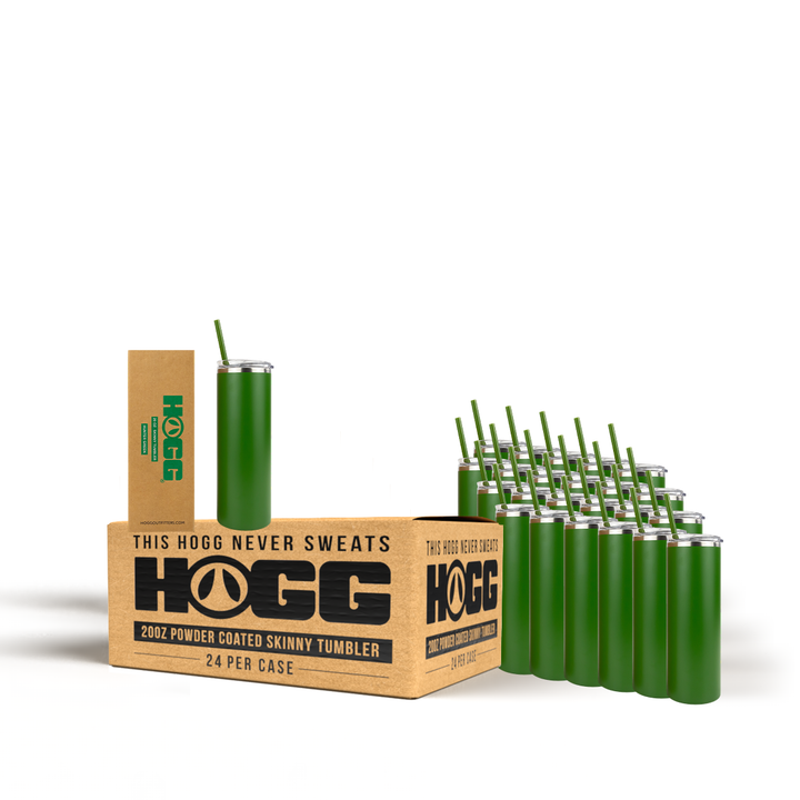 20oz Powder Coated Skinny Tumbler Case (24 Units) — Hunter Green