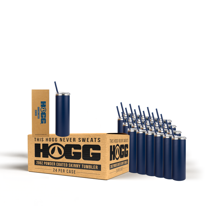 20oz Powder Coated Skinny Tumbler Case (24 Units) — Navy Blue
