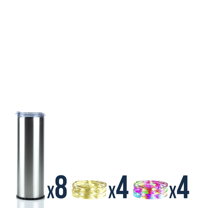20oz Skinny Strawbler Bundle W/ Free Fairy Lights for Each Tumbler