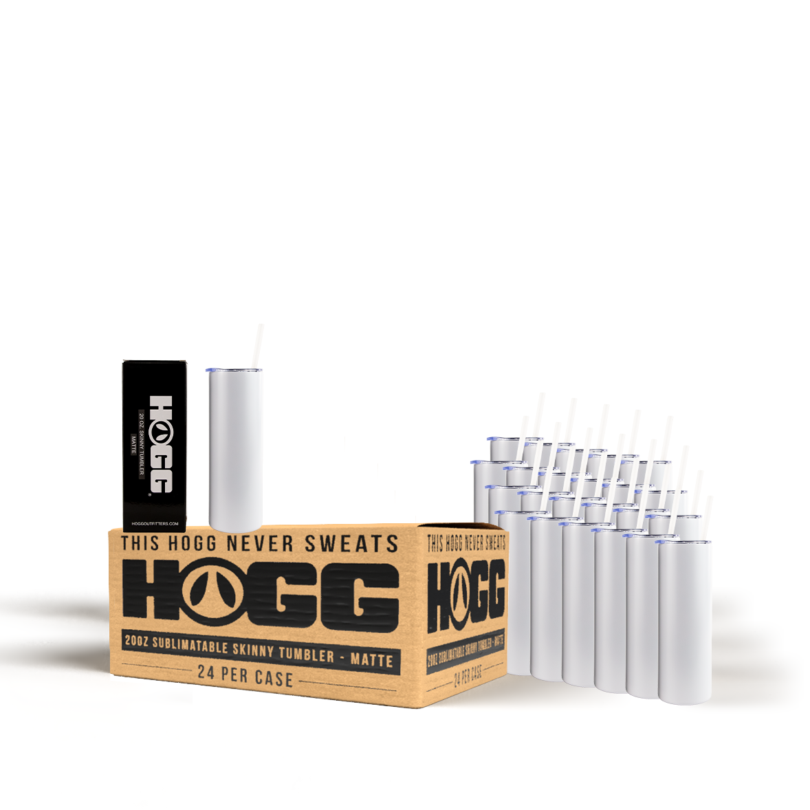 20oz SUBLIMATABLE SKINNY TUMBLER CASE (24 UNITS) - MATTE