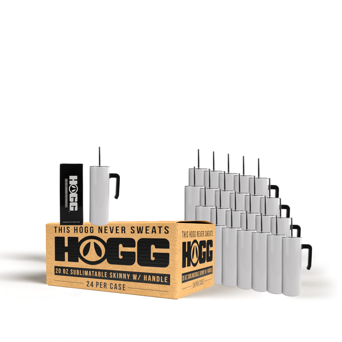 20oz SUBLIMATABLE SKINNY TUMBLER W/ HANDLE CASE (24 UNITS)