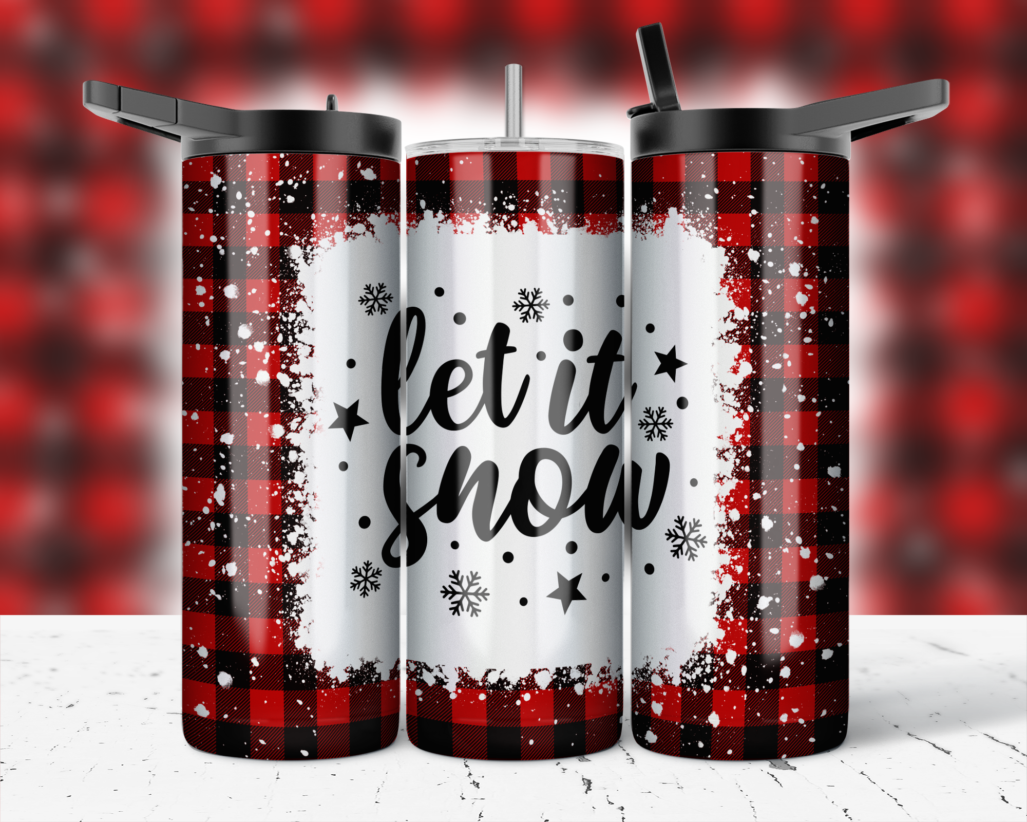 ASSORTED READY TO PRESS SUBLIMATION PRINTS FOR 20oz STRAIGHT SKINNY TUMBLERS (10 PACK) - CHRISTMAS 3