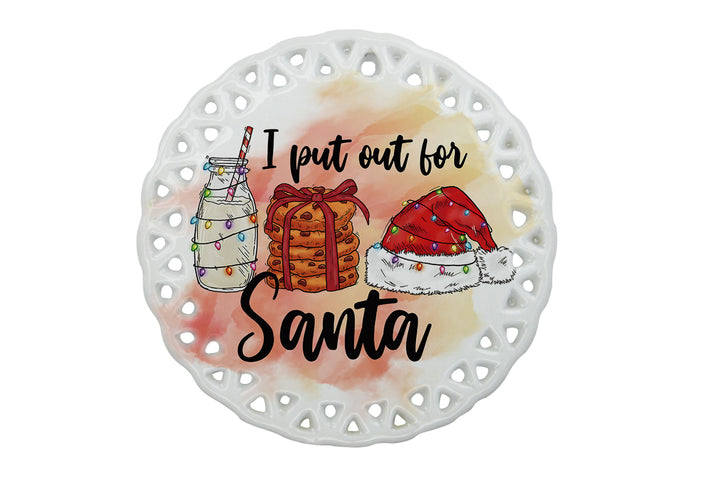 Sublimatable 3" Lace Ceramic Ornament (4 Pack) - side view | sublimatable personalized gift blank