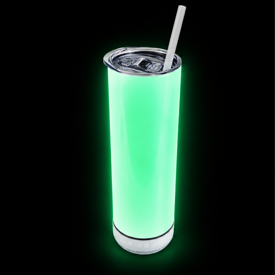 20oz Sublimatable Skinny Speaker Tumbler - Everyday Series - Glow Green