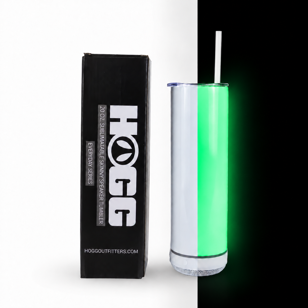 20oz Sublimatable Skinny Speaker Tumbler - Everyday Series - Glow Green