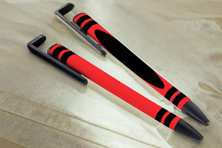 Digital Sublimation Designs - School Pen Wraps — Sublimatable Pen — Colorful Crayon (Red)