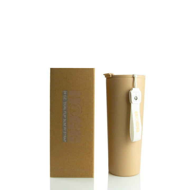 24oz Dual Flip Slim W/ Strap Case (24 Units) - Vanilla