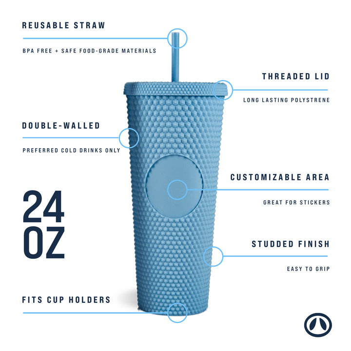 24oz Studded Tumblers — Blue