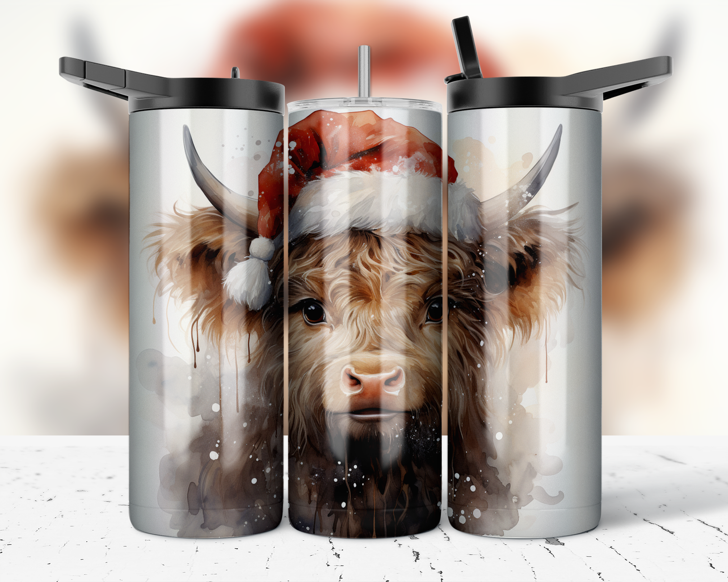 ASSORTED READY TO PRESS SUBLIMATION PRINTS FOR 20oz STRAIGHT SKINNY TUMBLERS (10 PACK) - CHRISTMAS 3