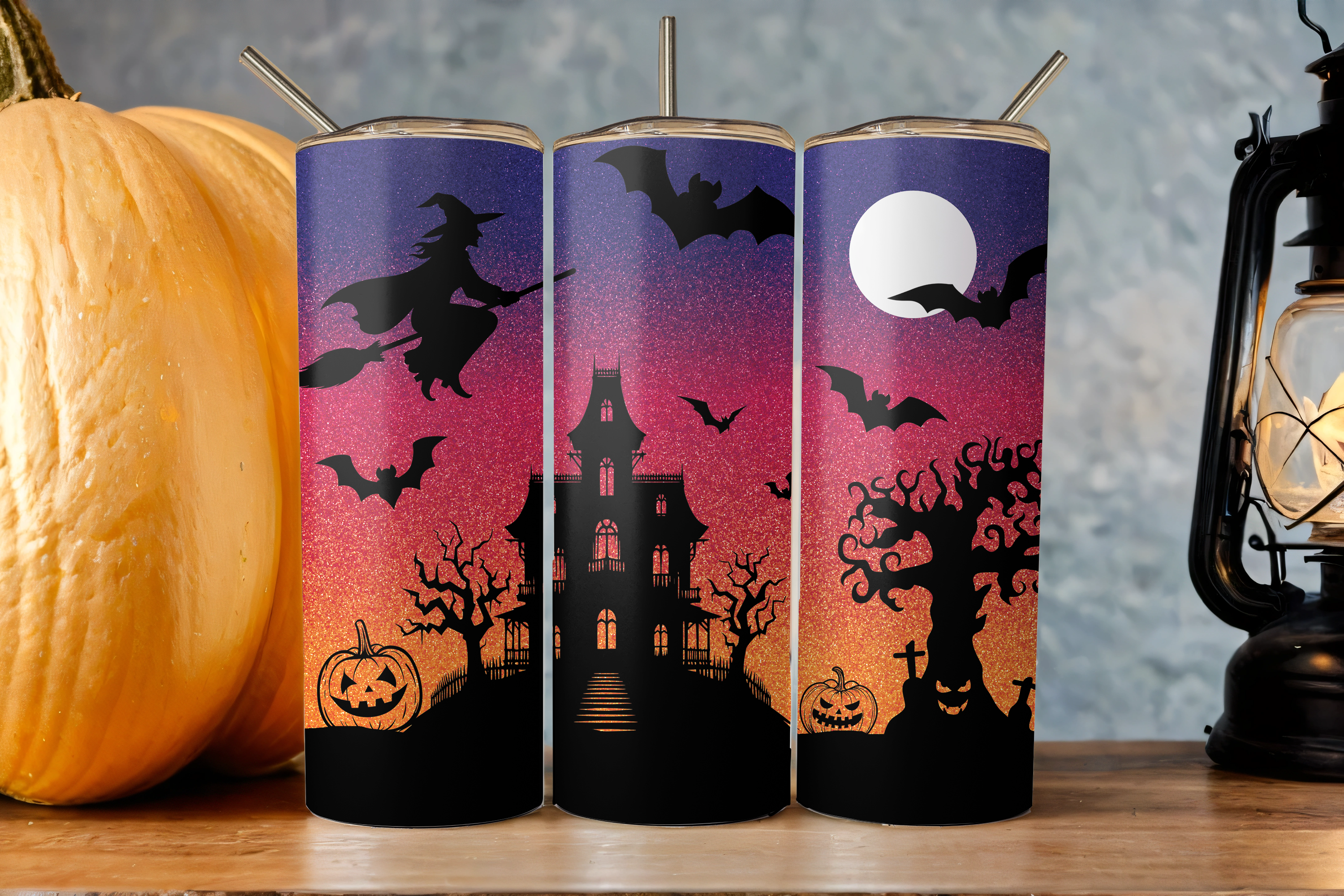 ASSORTED READY TO PRESS SUBLIMATION TUMBLER PRINTS (12 PACK) - Halloween 2
