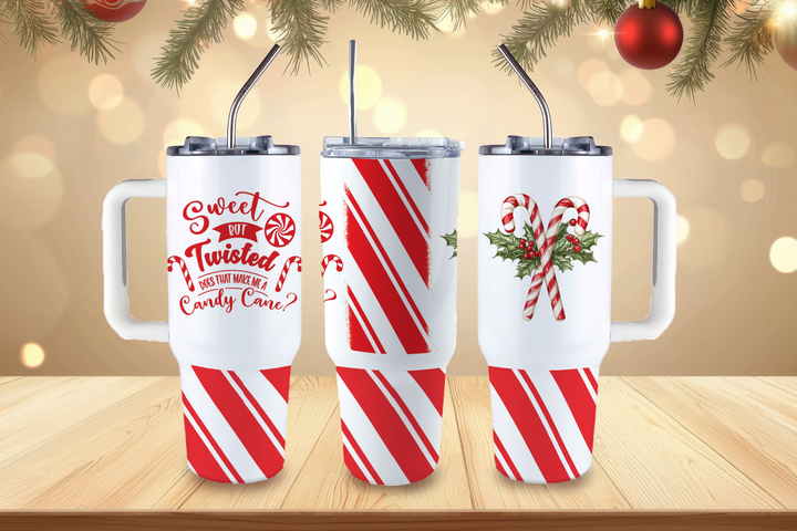 Digital Sublimation Designs - Holiday 2025 Tumbler Wraps — 40oz Big Swig — Sweet Candy Cane