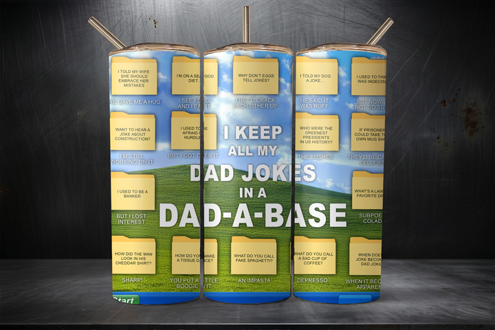 Digital Sublimation Designs - Legendary Dad Tumbler Wraps — 20oz Skinny — Dad Joke Dad A Base