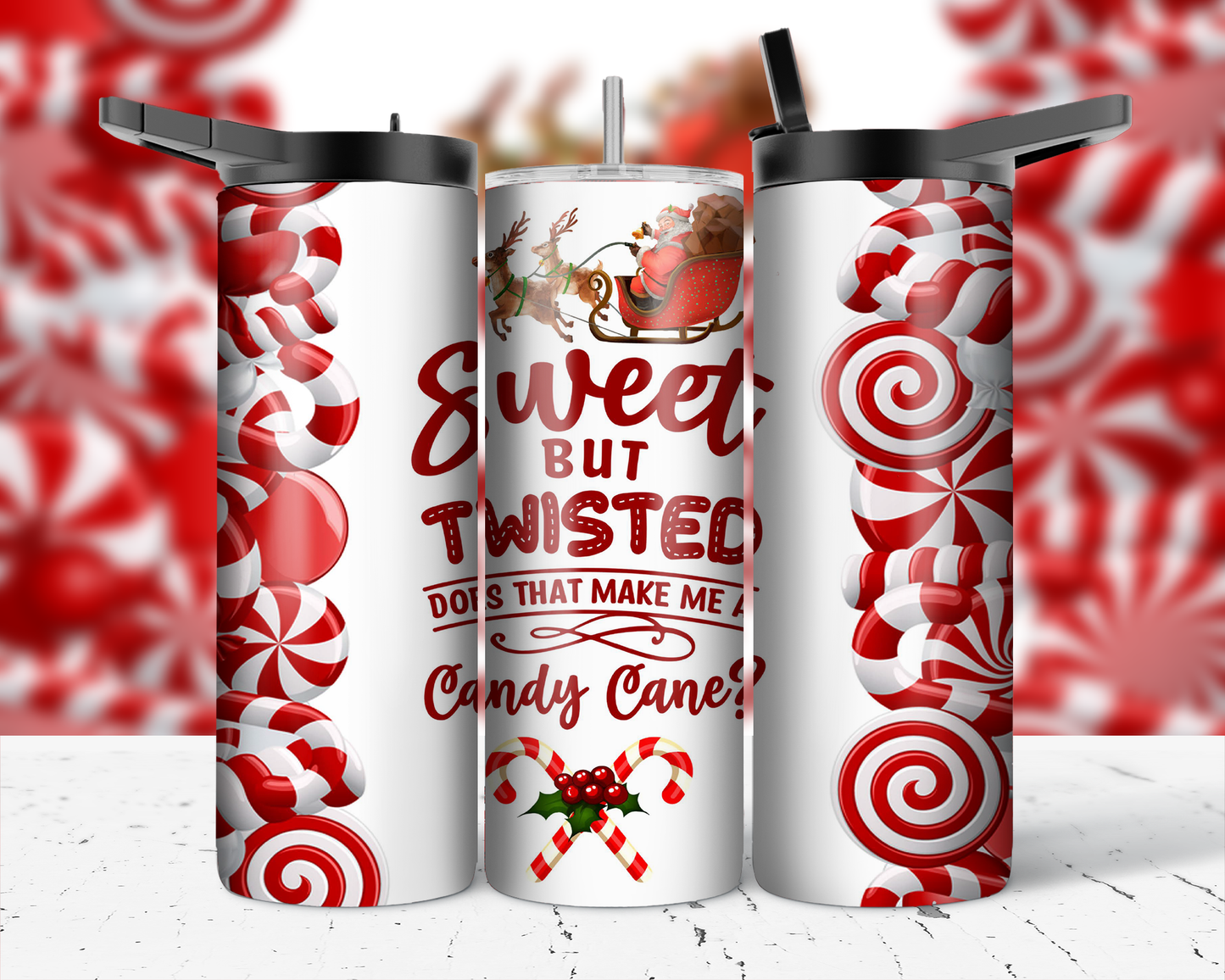 ASSORTED READY TO PRESS SUBLIMATION PRINTS FOR 20oz STRAIGHT SKINNY TUMBLERS (10 PACK) - CHRISTMAS 2