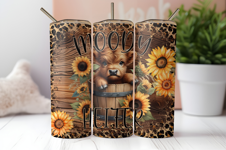 Digital Sublimation Designs - Southern Girl Tumbler Wraps — 20oz Skinny — Moody Heifer