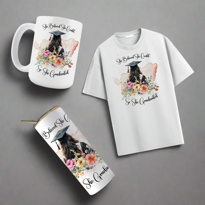 Multi Product Use - Digital Sublimation Designs - Graduation 2025 — Floral Watercolor Graduate