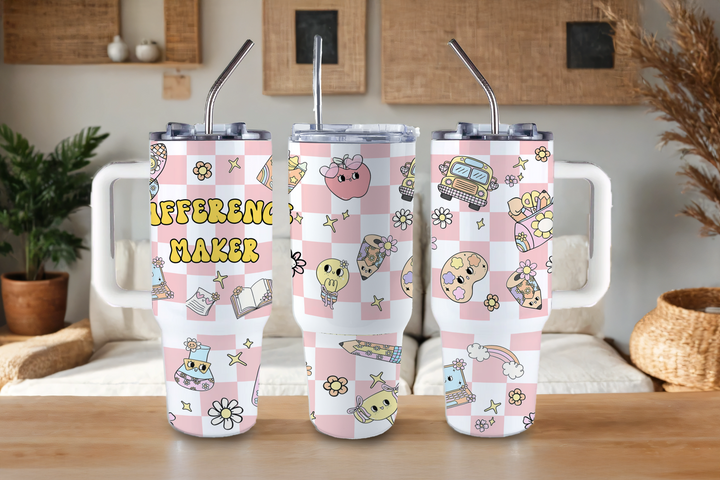 Digital Sublimation Designs - Back to School Teachers — 40oz Big Swig — Groovy Difference Maker