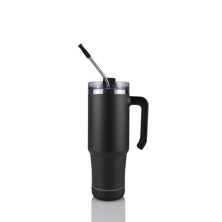 30oz Powder Coated Grippy Speaker Tumbler Case (24 Units) — Black