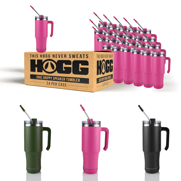 30oz Powder Coated Grippy Speaker Tumbler Case (24 Units) — Color Assortment