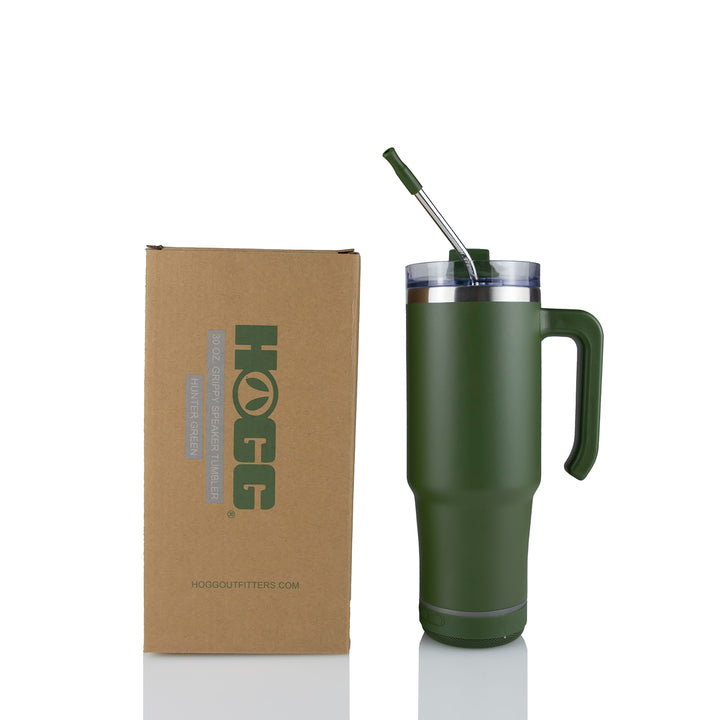 30oz Powder Coated Grippy Speaker Tumbler — Hunter Green