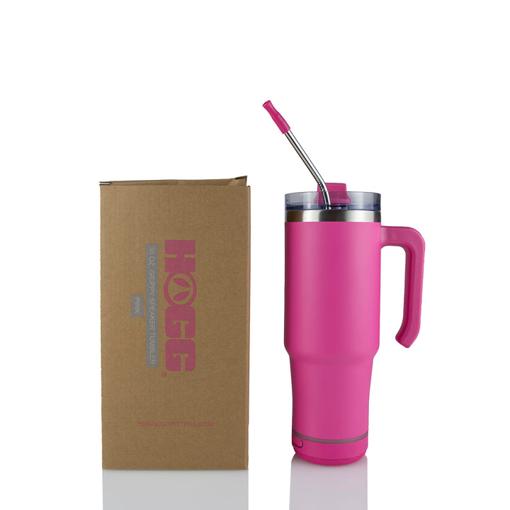 30oz Powder Coated Grippy Speaker Tumbler — Pink