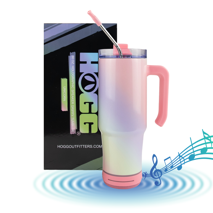 30oz Sublimatable Holographic Speaker Grippy Tumbler - Unicorn