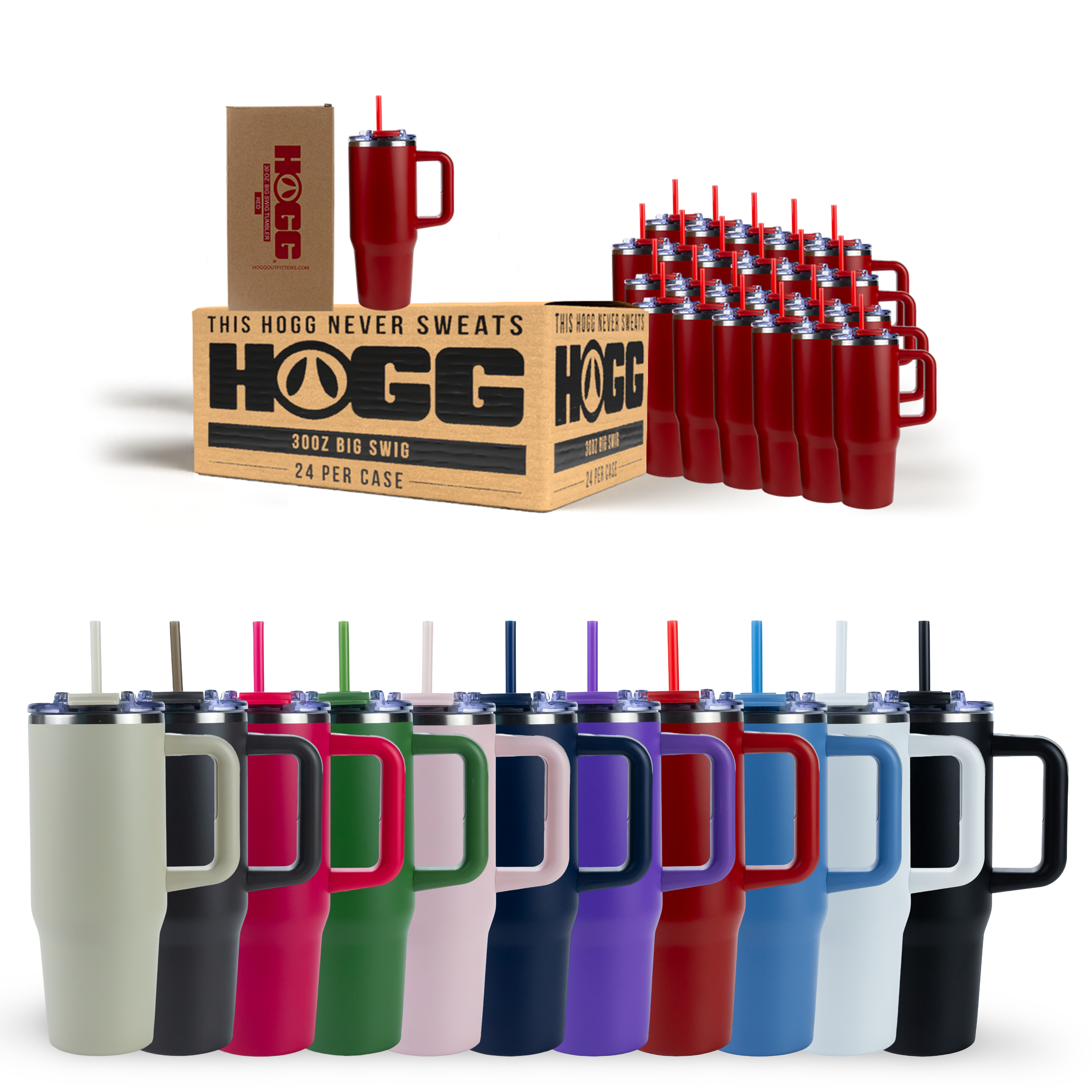 30oz Powder Coated Big Swig Tumbler Case (24 Units)