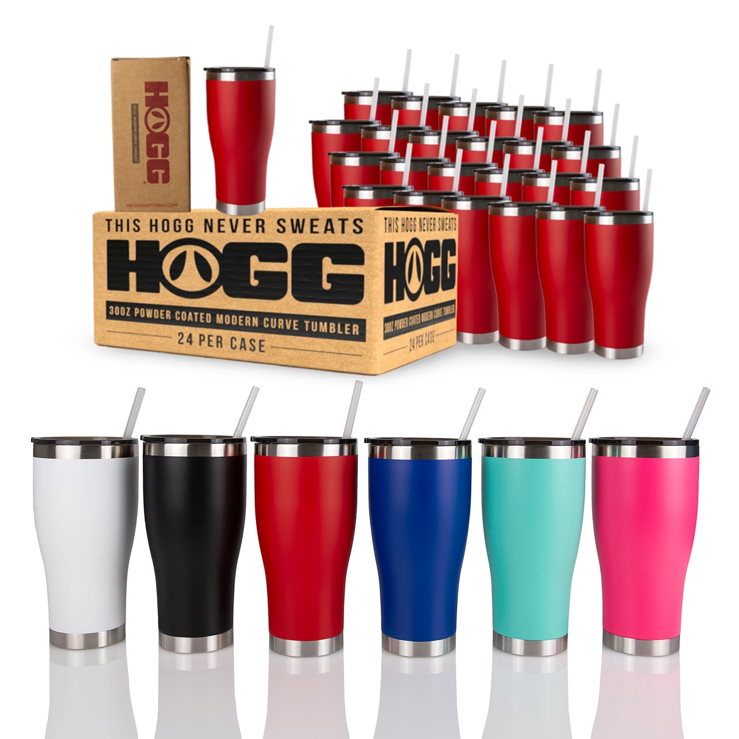 30oz POWDER COATED MODERN CURVE TUMBLER CASE (24 UNITS)