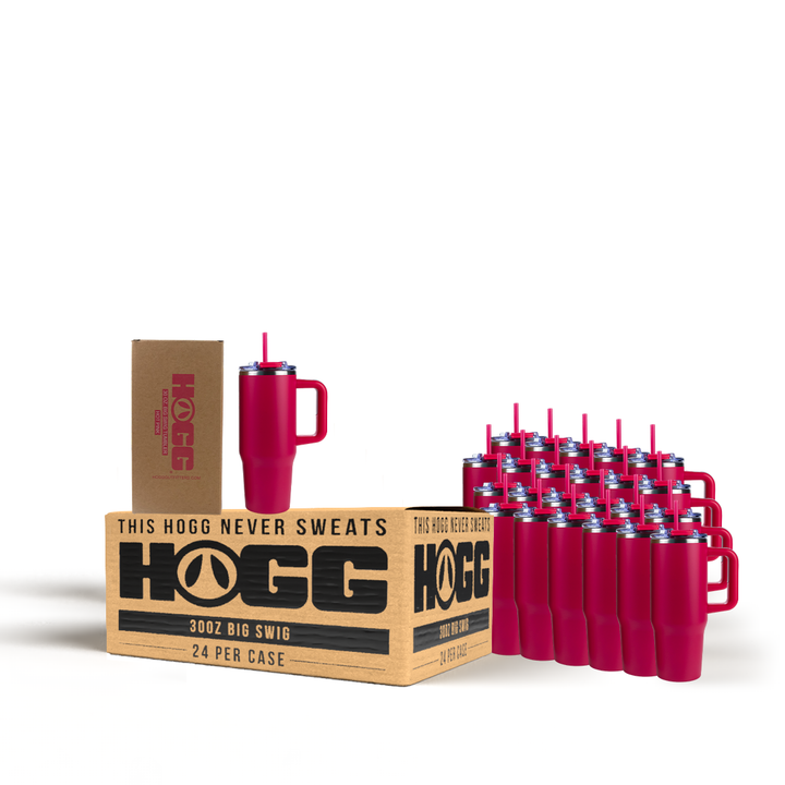30oz Powder Coated Big Swig Tumbler Case (24 Units) | Hot Pink