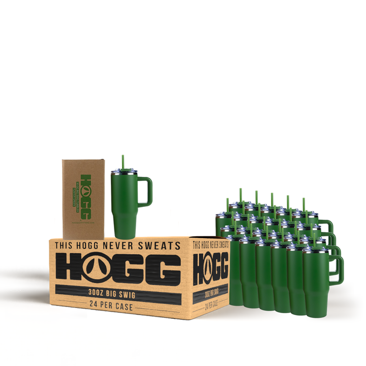 30oz Powder Coated Big Swig Tumbler Case (24 Units) | Hunter Green
