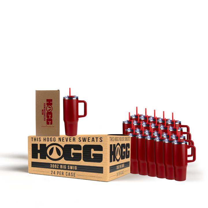 30oz Powder Coated Big Swig Tumbler Case (24 Units) | Red